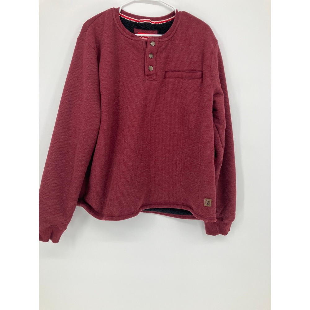 Coleman Arctic Fleece Quarter Snap Pullover Mens XL Burgundy Heather Sweater